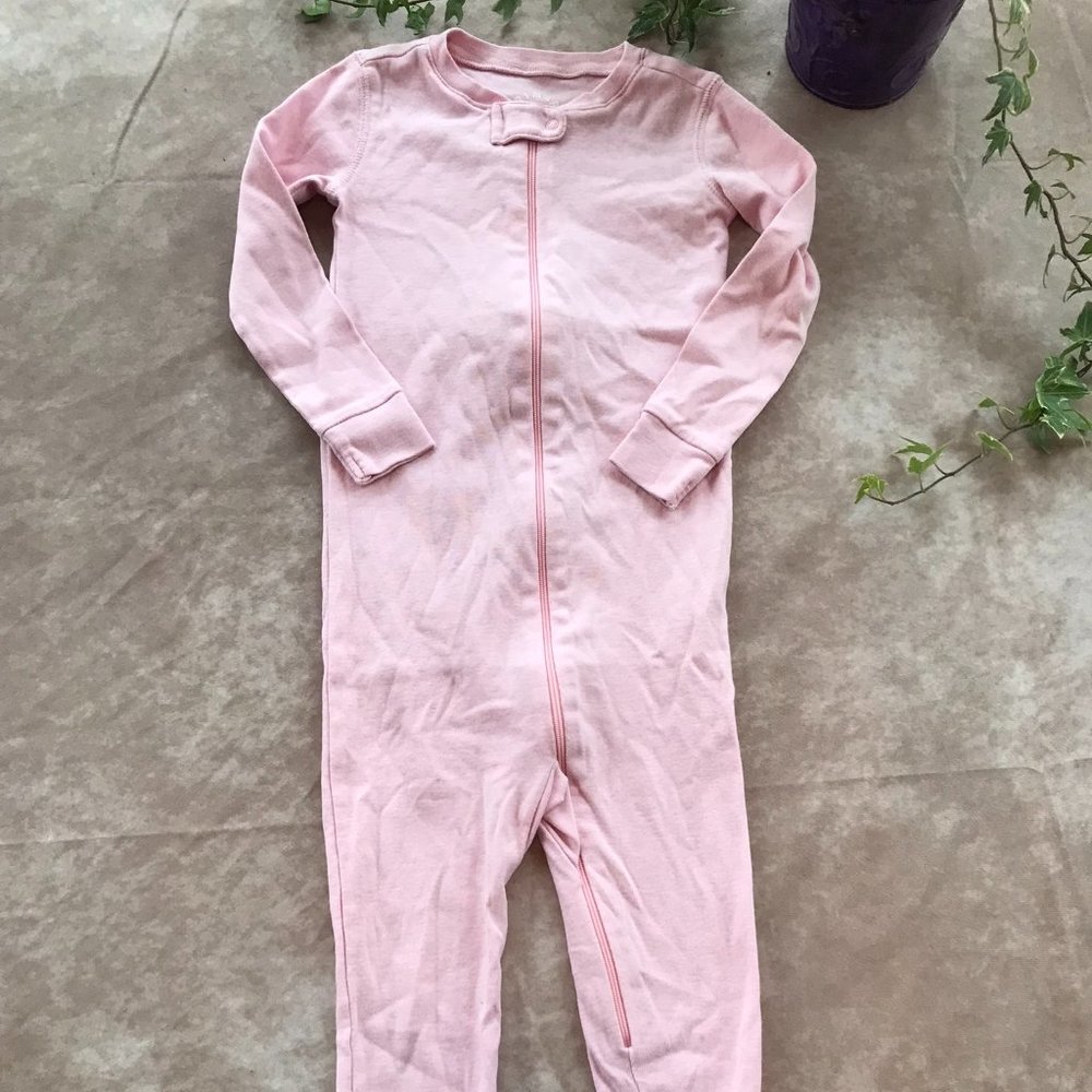 Primary Blossom Pink Footless Romper Sleeper 2T